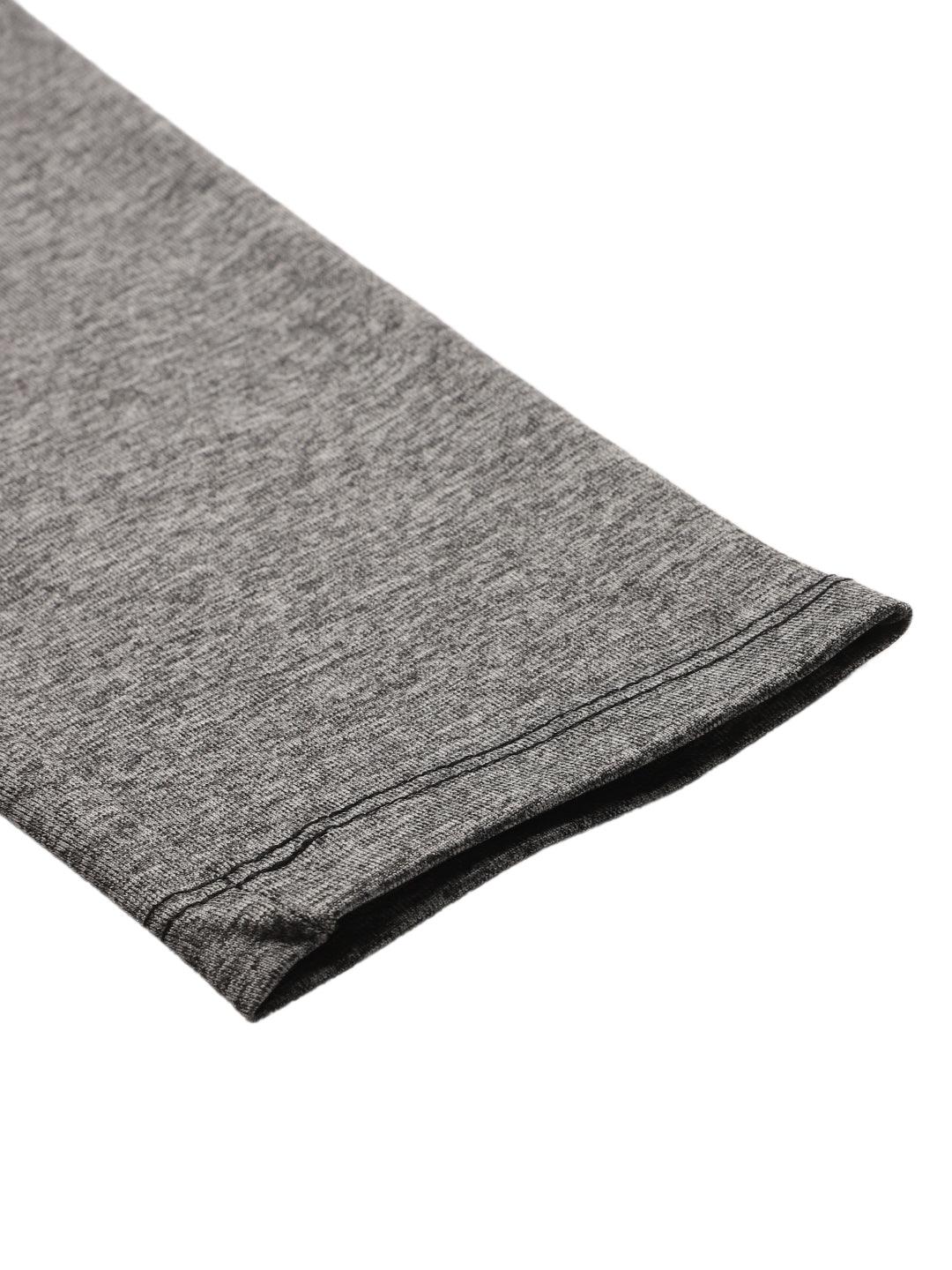 BLACK MELANGE SPORTY LEGGINGS - BLACK