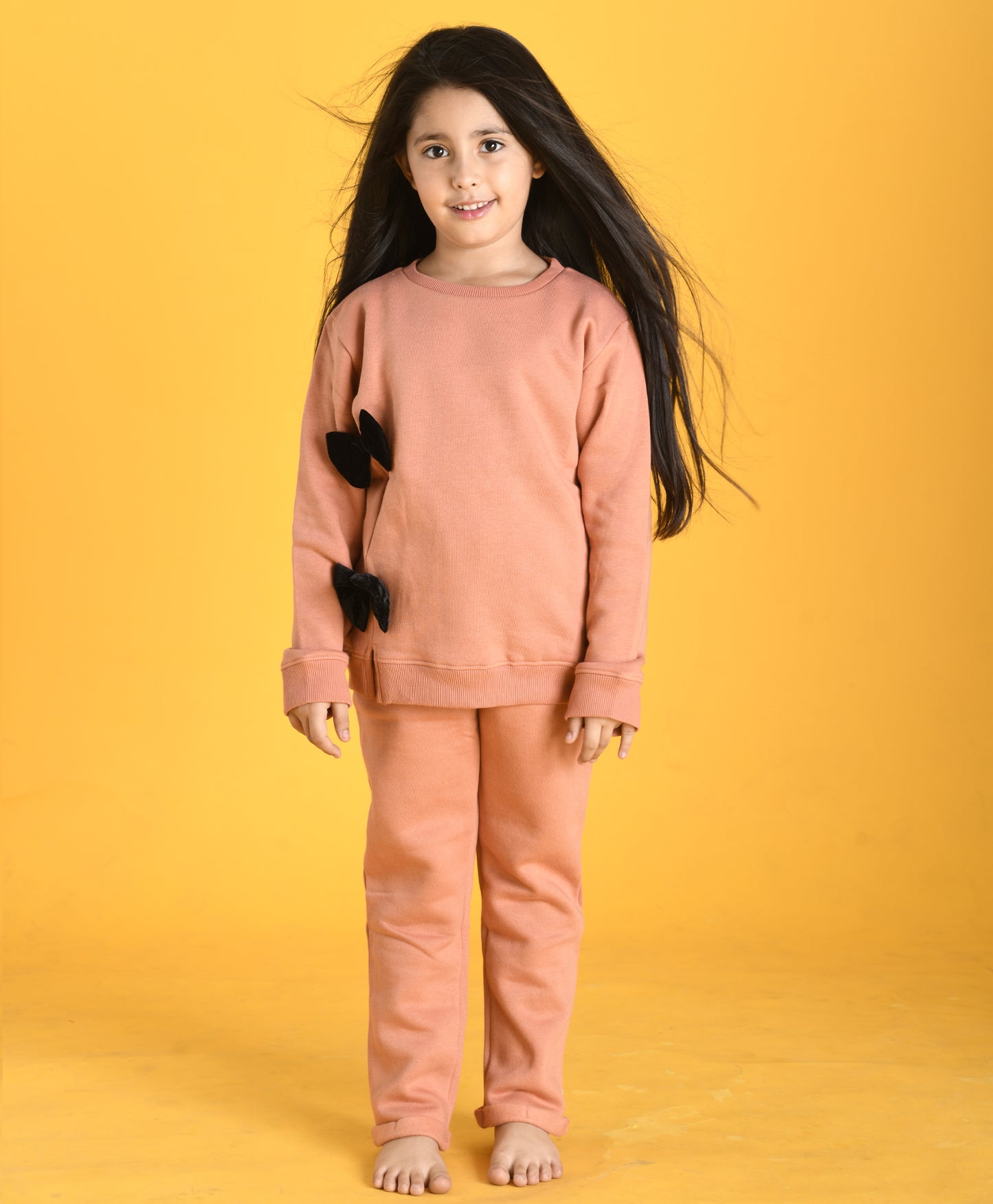 SAND BOW SWEATSHIRT JOGGER SET D (FLEECE)