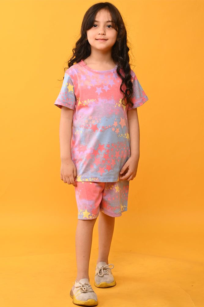 LIPS AND UNICORN TIE DYE STAR SLEEPWEAR SHORTS SET (PACK OF 2) - Anthrilo India