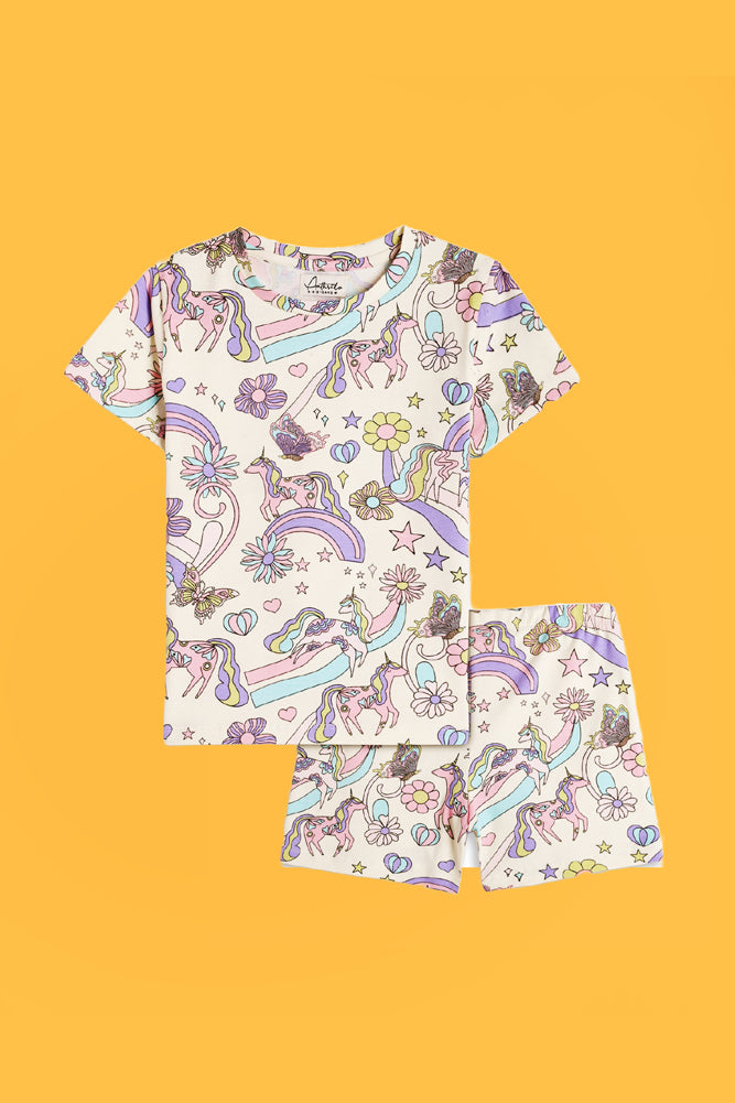UNICORN BUTTERFLY AND UNICORN PLANET SLEEPWEAR SHORTS SET (PACK OF 2) - Anthrilo India