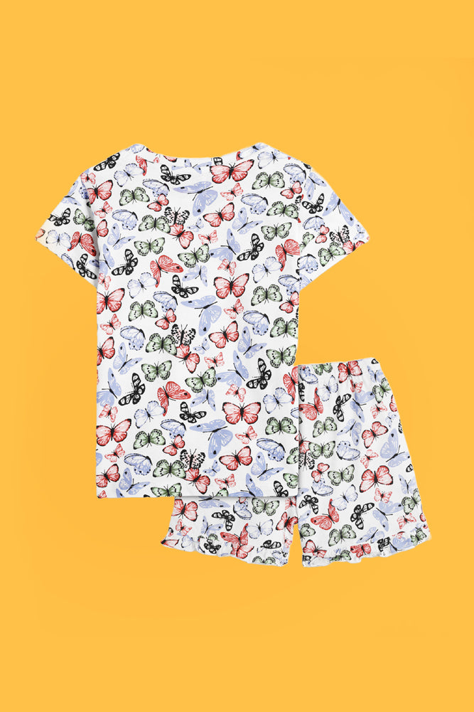 BUTTERFLY FRILL AND UNICORN PLANET SLEEPWEAR SHORTS SET (PACK OF 2) - Anthrilo India