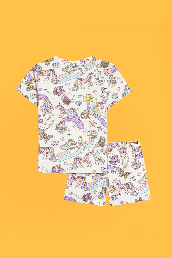 TIE DYE STAR AND UNICORN BUTTERFLY SLEEPWEAR SHORTS SET (PACK OF 2) - Anthrilo India