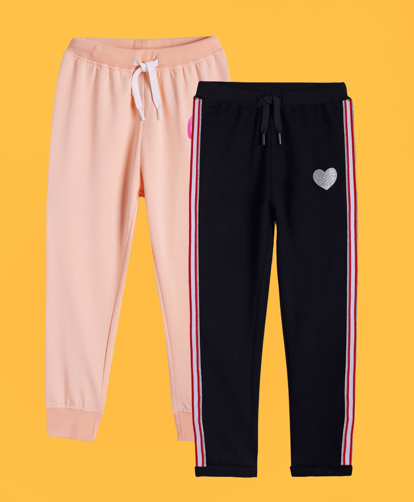 SUMMER BLACK TAPE AND PEACH RAINBOW RAIN JOGGER (PACK OF 2)
