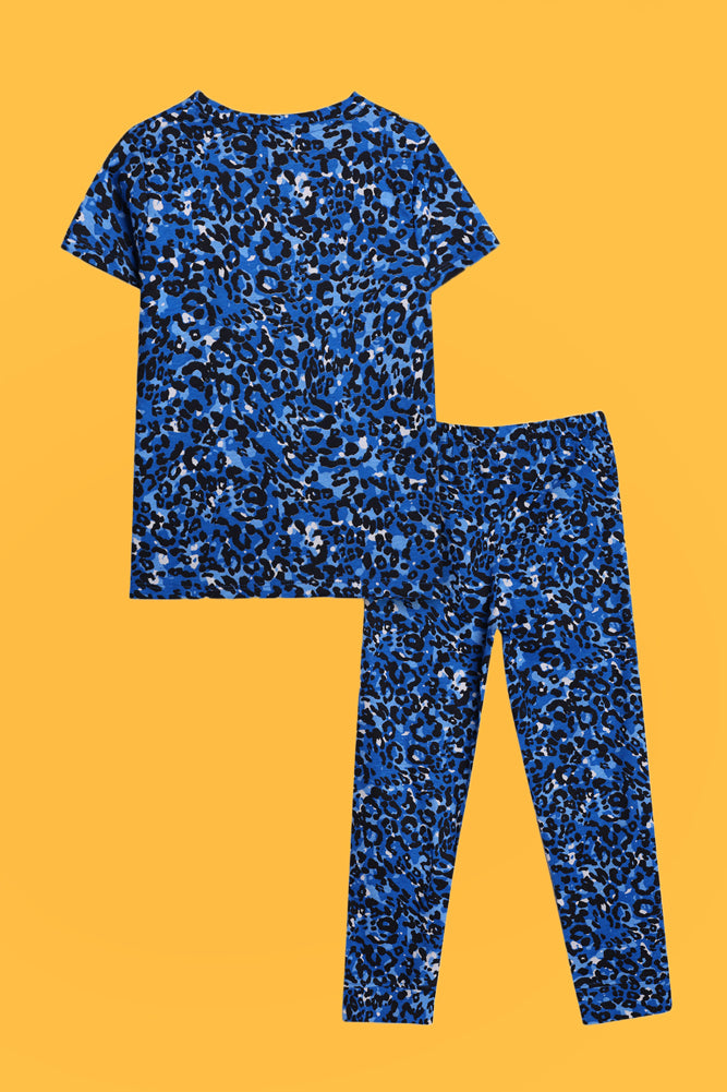 NEW BUTTERFLY GREEN AND LEOPARD BLUE SHORTS SLEEVE PYJAMA SET (PACK OF 2) - Anthrilo India