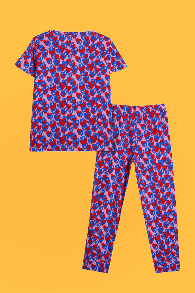PINK HEART AND NEW BUTTERFLY GREEN SHORTS SLEEVE PYJAMA SET (PACK OF 2) - Anthrilo India