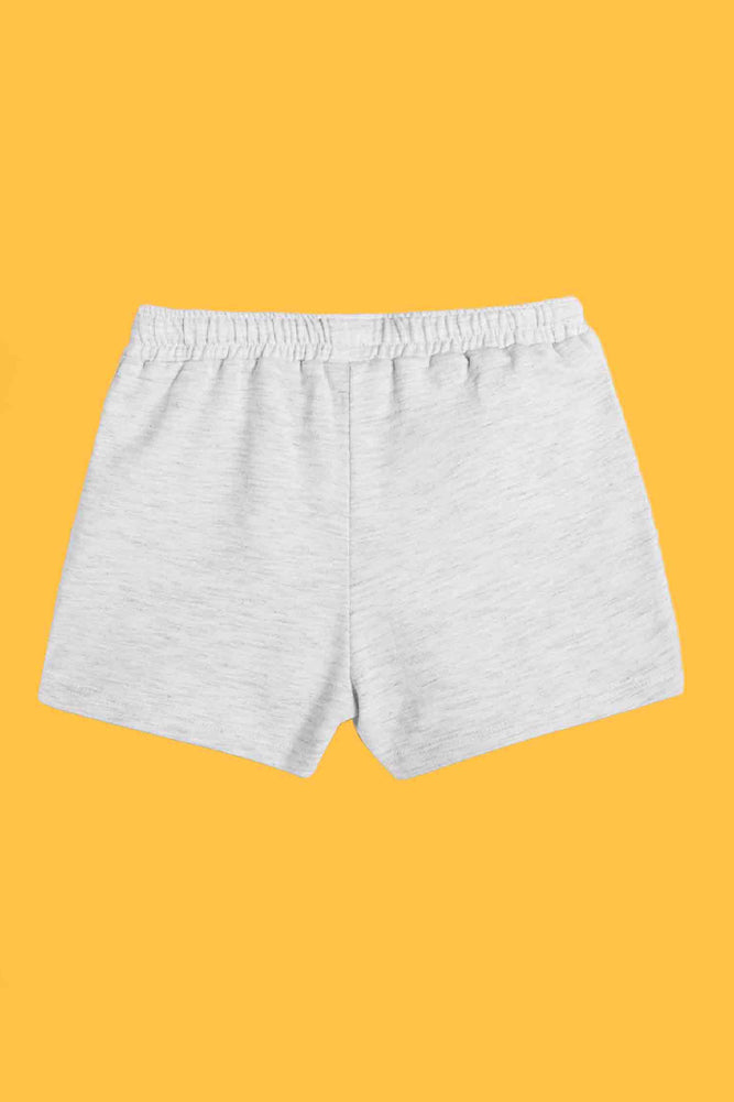 ECRU MELANGE FRILL AND ORANGE STRIPE SHORTS (PACK OF 2) - Anthrilo India