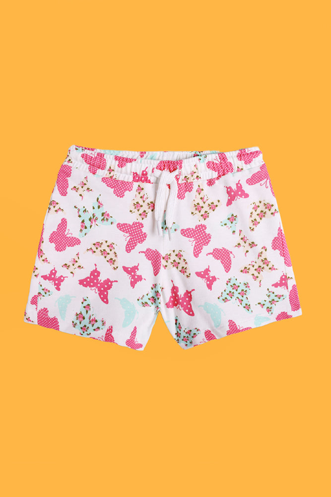 BUTTERFLY WHITE AND ORANGE STRIPE SHORTS (PACK OF 2) - Anthrilo India