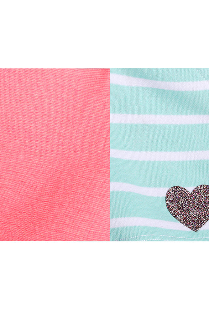 AQUA STRIPE AND NEON PINK SHORTS (PACK OF 2) - Anthrilo India