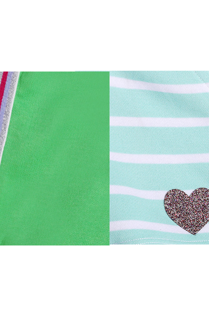 AQUA STRIPE AND GREEN SIDE TAPE SHORTS (PACK OF 2) - Anthrilo India