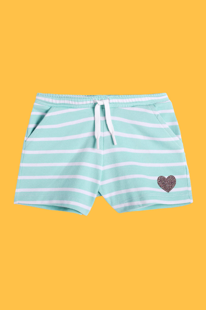 AQUA STRIPE AND UNICORN STAR SHORTS (PACK OF 2)