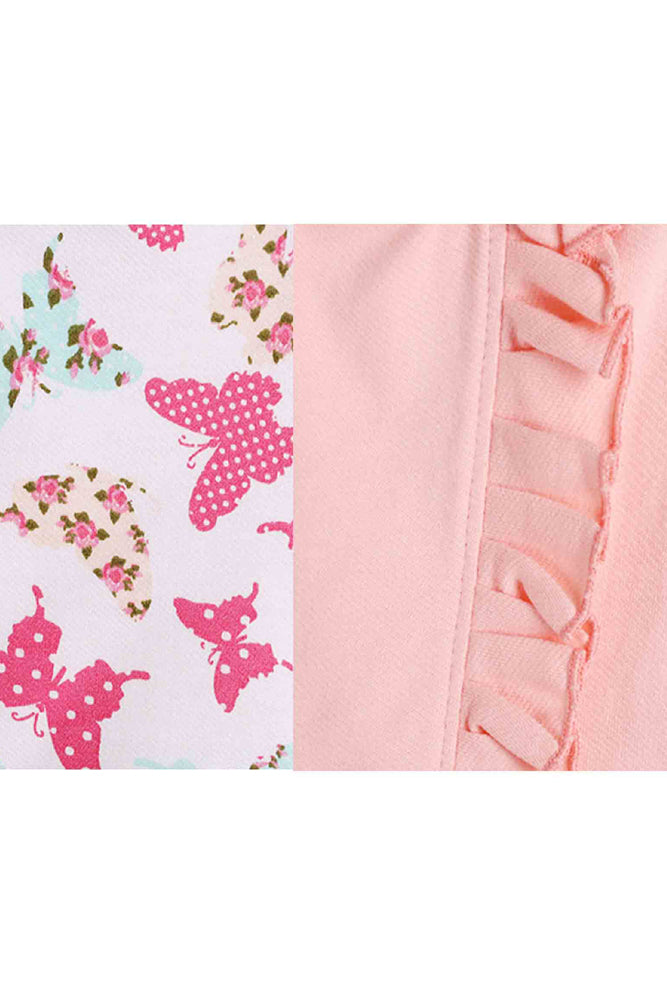 PINK FRILL AND BUTTERFLY WHITE SHORTS (PACK OF 2) - Anthrilo India