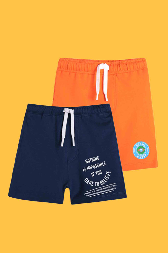 SUMMER NAVY AND SUMMER ORANGE SHORTS (PACK OF 2) - Anthrilo India