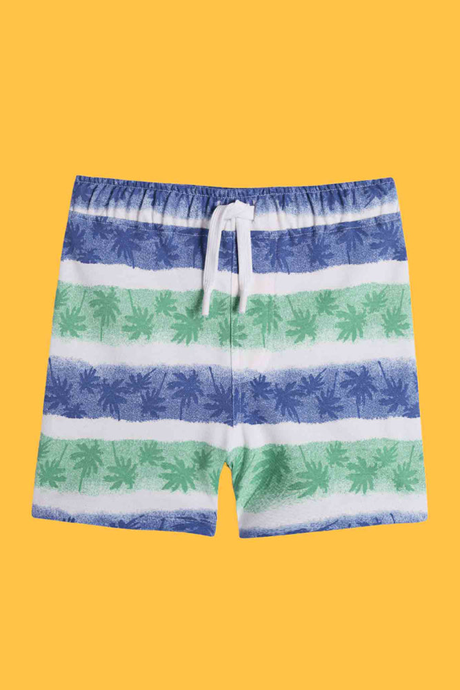 PALM STRIPE AND SUMMER LIME GREEN SHORTS (PACK OF 2) - Anthrilo India
