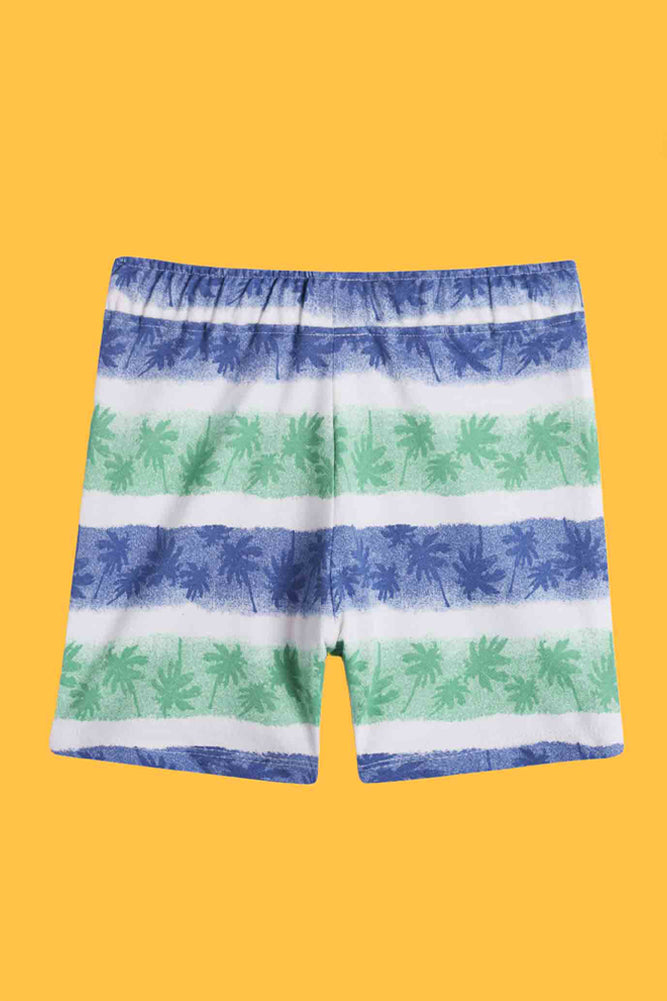 PALM STRIPE AND SUMMER LIME GREEN SHORTS (PACK OF 2) - Anthrilo India