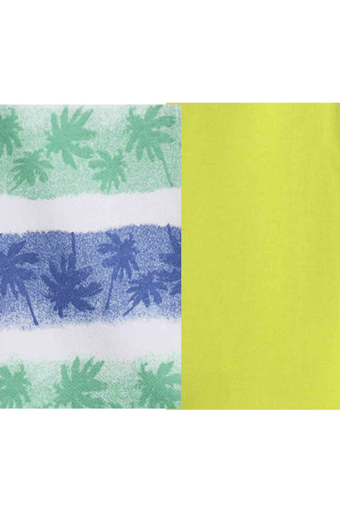 PALM STRIPE AND SUMMER LIME GREEN SHORTS (PACK OF 2) - Anthrilo India