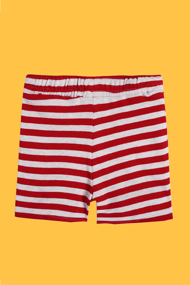 RED STRIPE AND PALM STRIPE SHORTS (PACK OF 2) - Anthrilo India