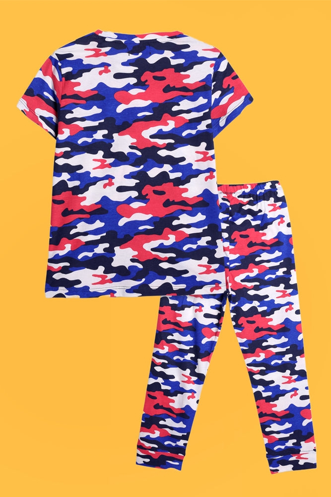 CAMOUFLAGE WHITE AND TRUCK SHORT SLEEVE PYJAMA SET (PACK OF 2) - Anthrilo India