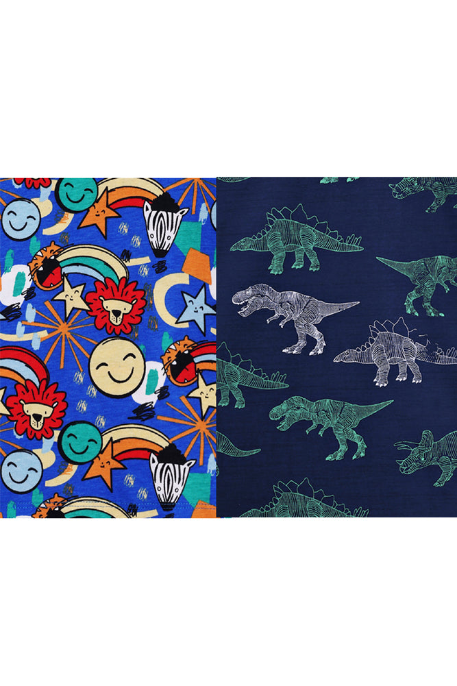 ANIMAL BLUE AND DINOSAUR NAVY SLEEPWEAR SHORT SET (PACK OF 2) - Anthrilo India