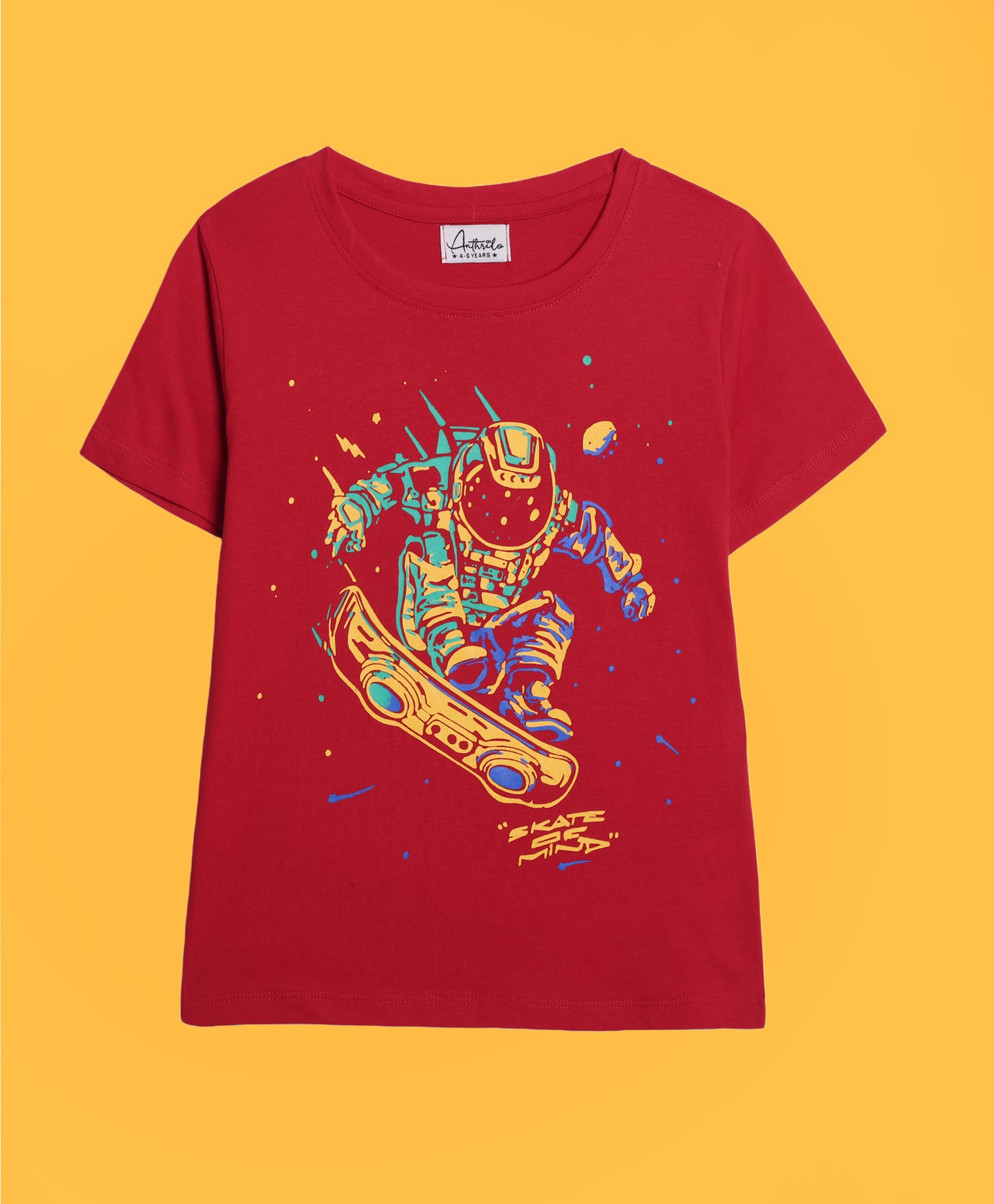 RAINBOW RAIN AND SKATE RED SHORT SLEEVE T-SHIRT (PACK OF 2)