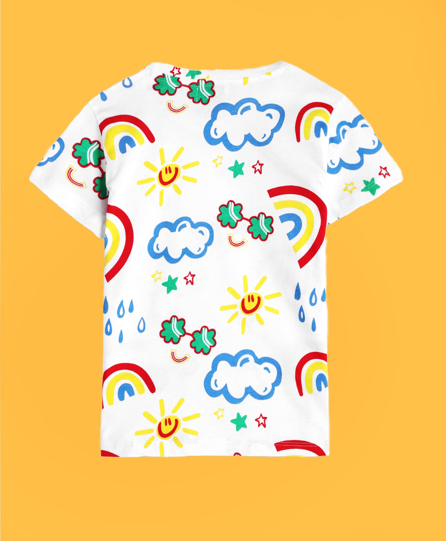RAINBOW RAIN AND GREY STRIPED SHORT SLEEVE T-SHIRT (PACK OF 2)