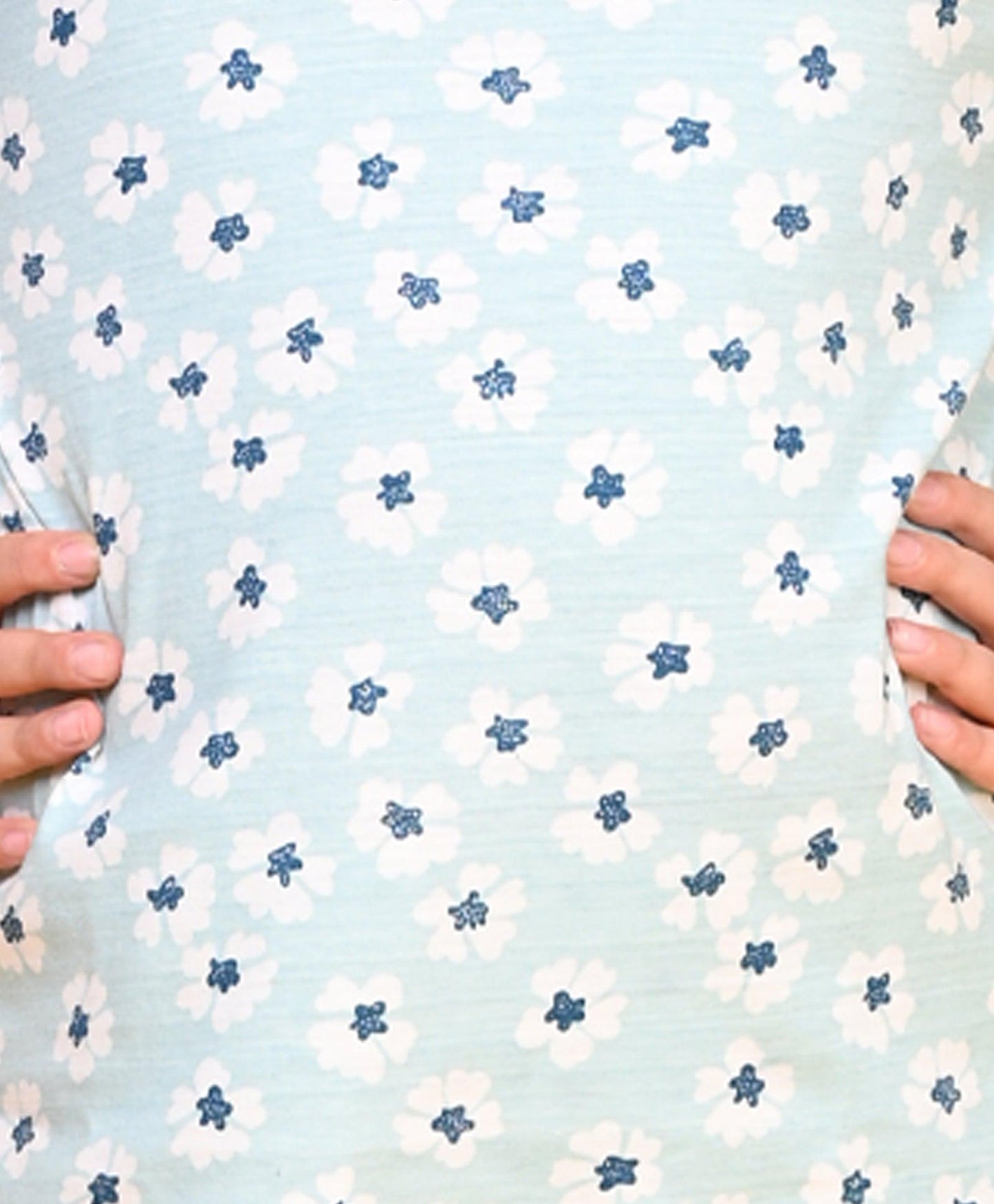 AQUA FLORAL LONG SLEEVE PYJAMA SET - AQUA