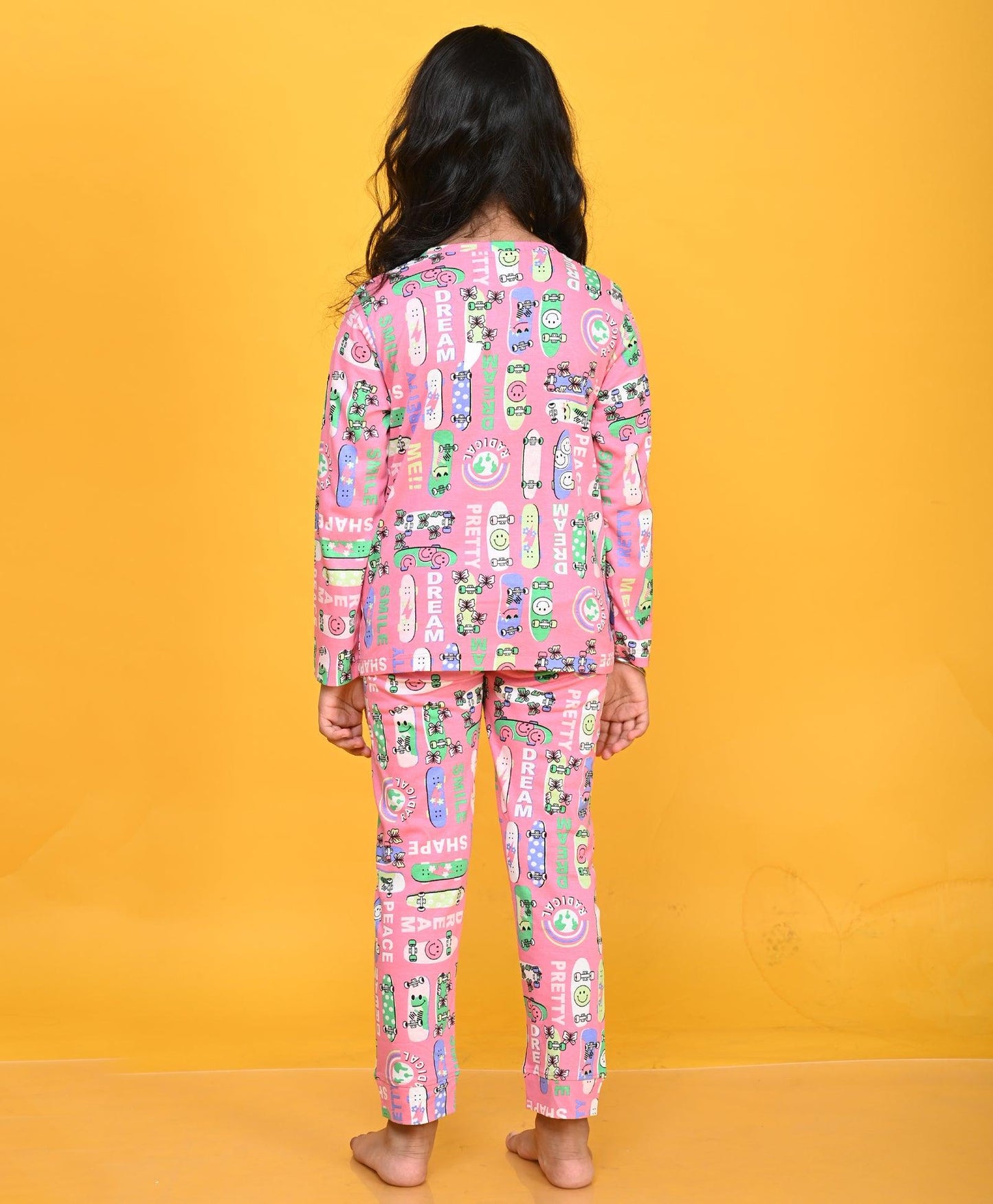 SKATE PINK LONG SLEEVE PYJAMA SET - PINK