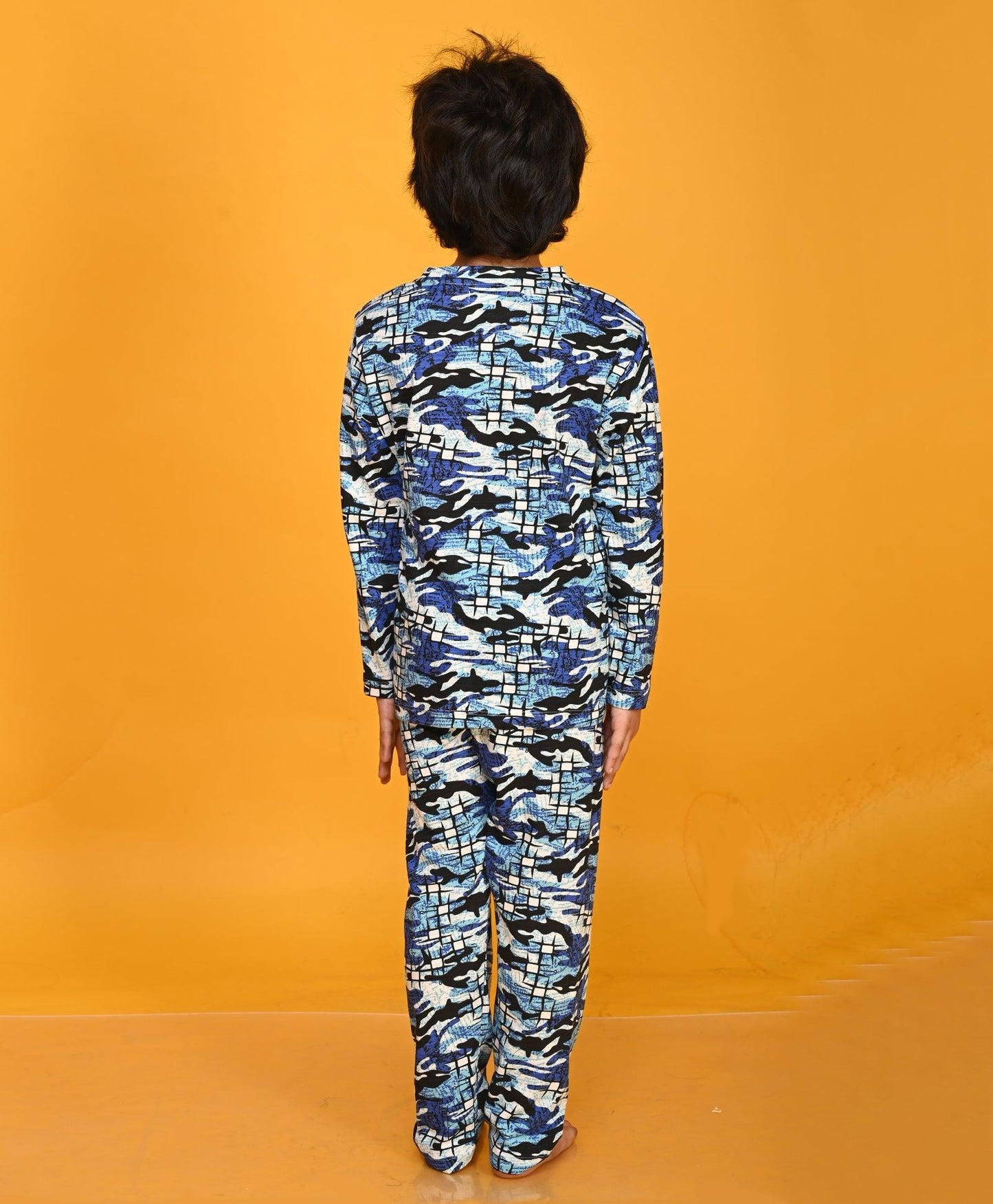 GRAFITTI CAMOUFLAGE LONG SLEEVE PYJAMA SET - BLUE