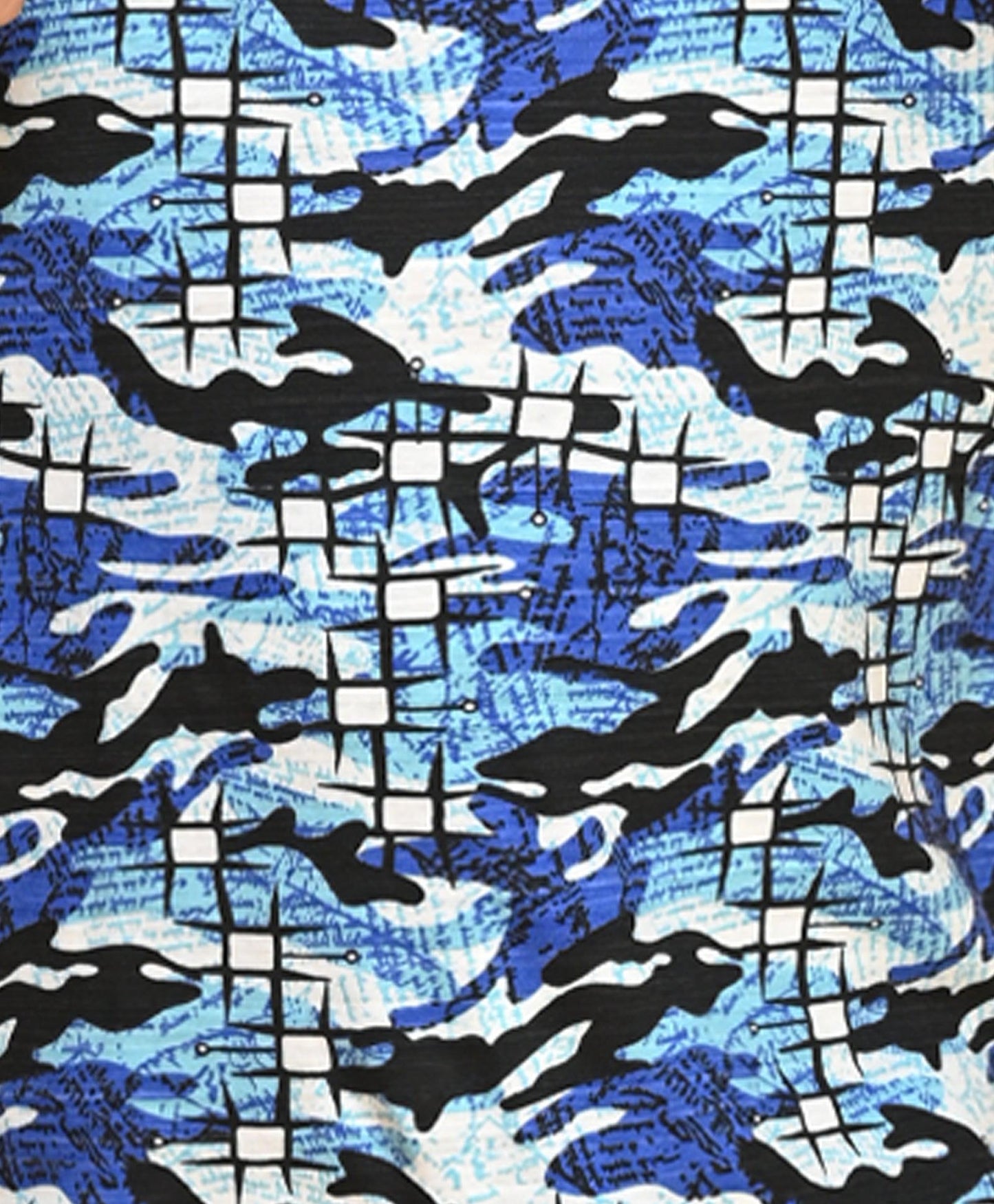 GRAFITTI CAMOUFLAGE LONG SLEEVE PYJAMA SET - BLUE