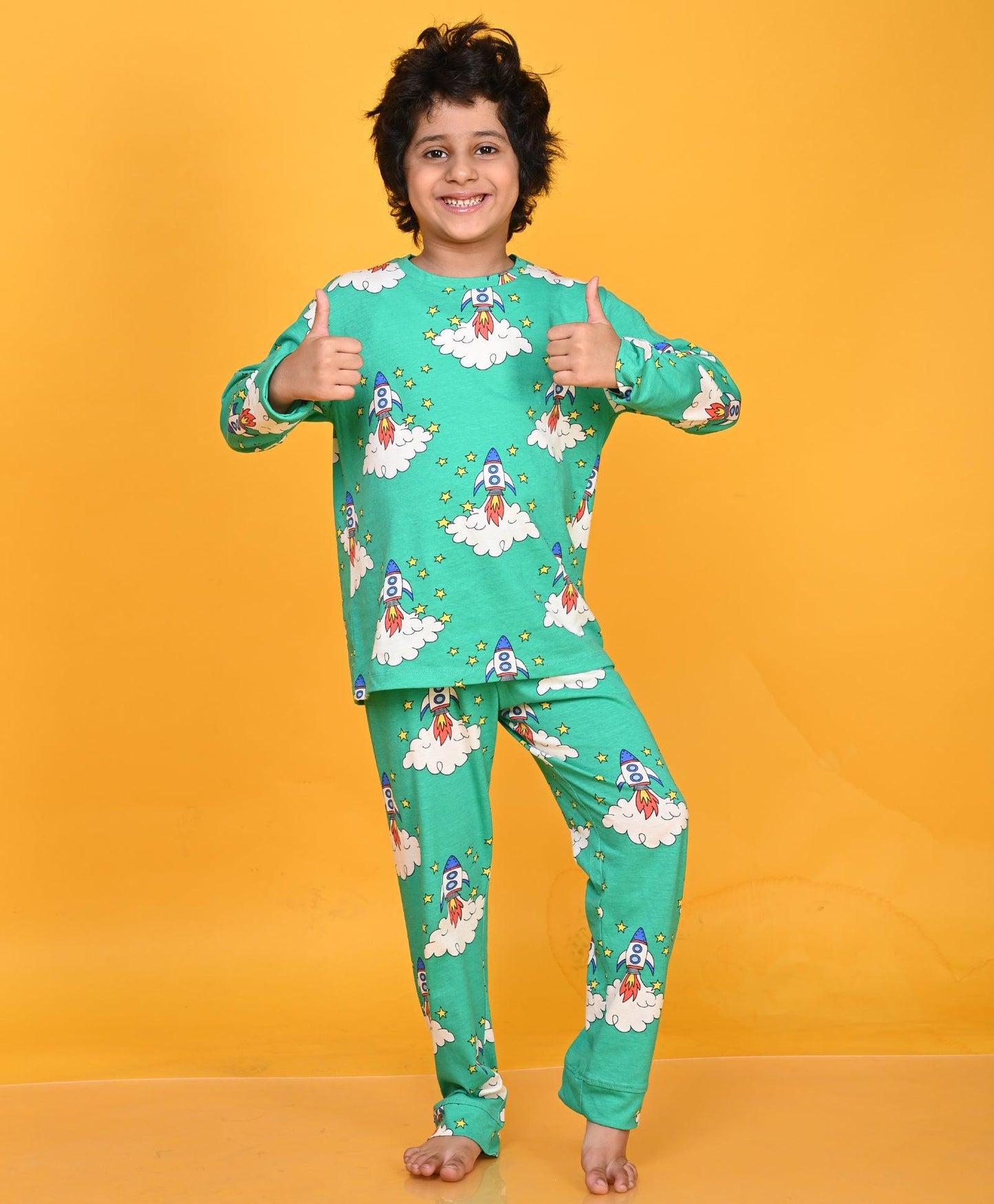 ROCKET BOYS LONG SLEEVE PYJAMA SET - GREEN