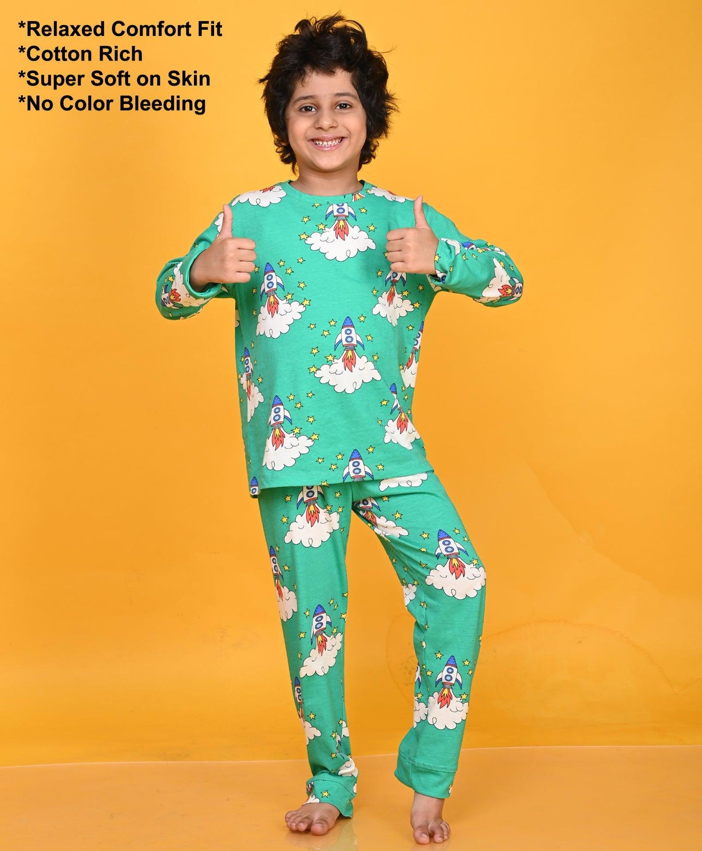 ROCKET BOYS LONG SLEEVE PYJAMA SET - GREEN