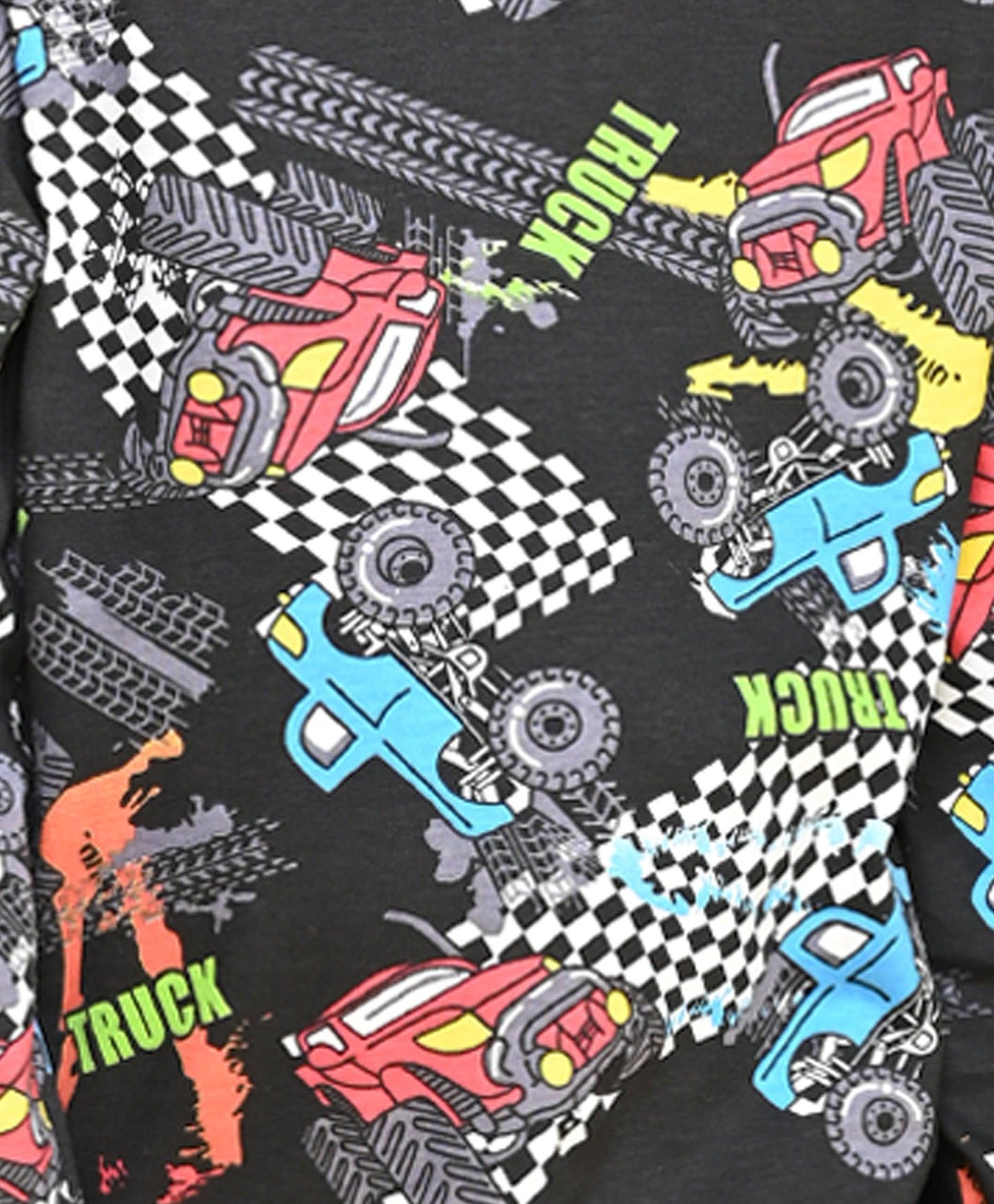 TRUCK BOYS LONG SLEEVE PYJAMA SET - BLACK