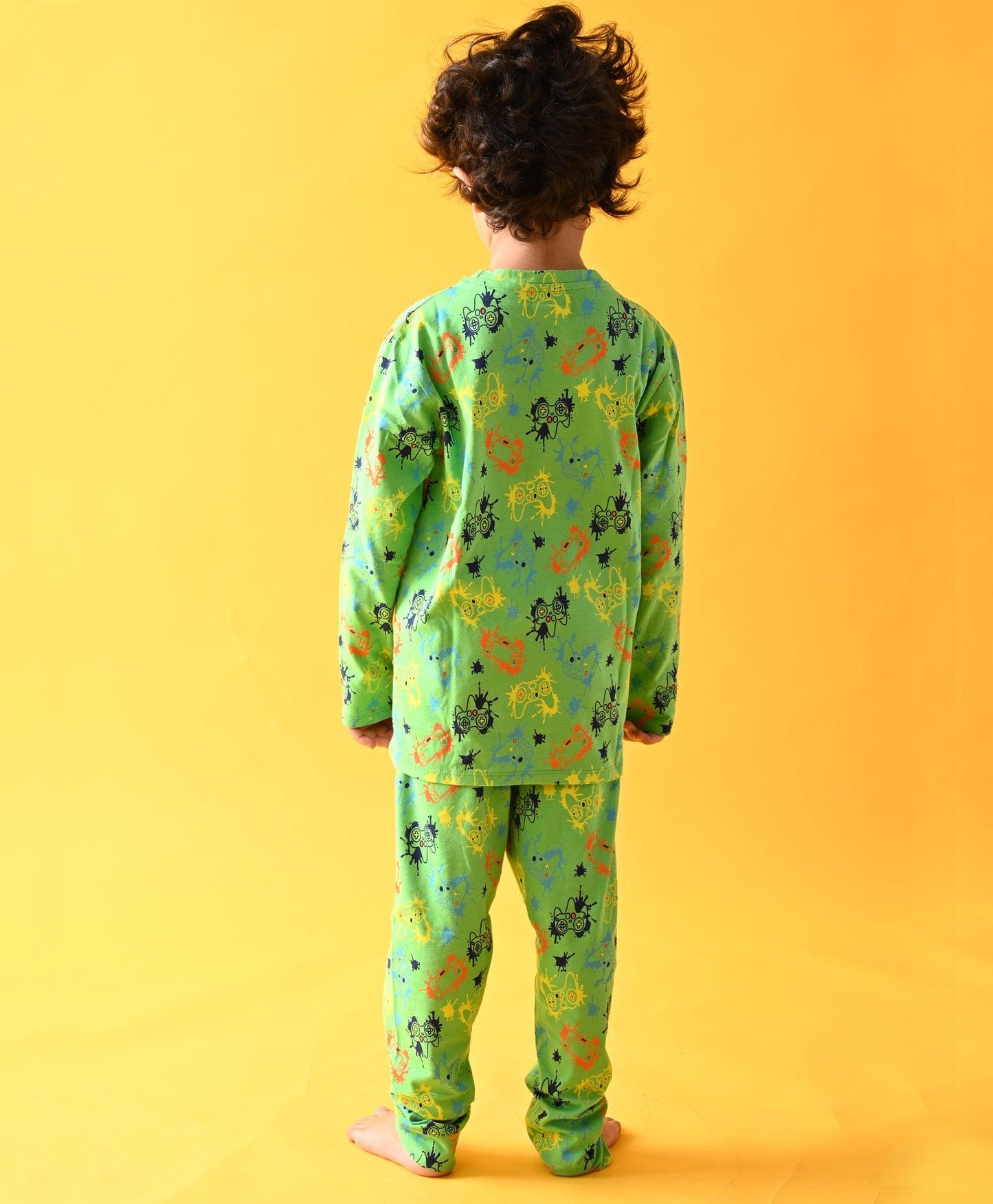 GAMER BOYS LONG SLEEVE PYJAMA SET - GREEN