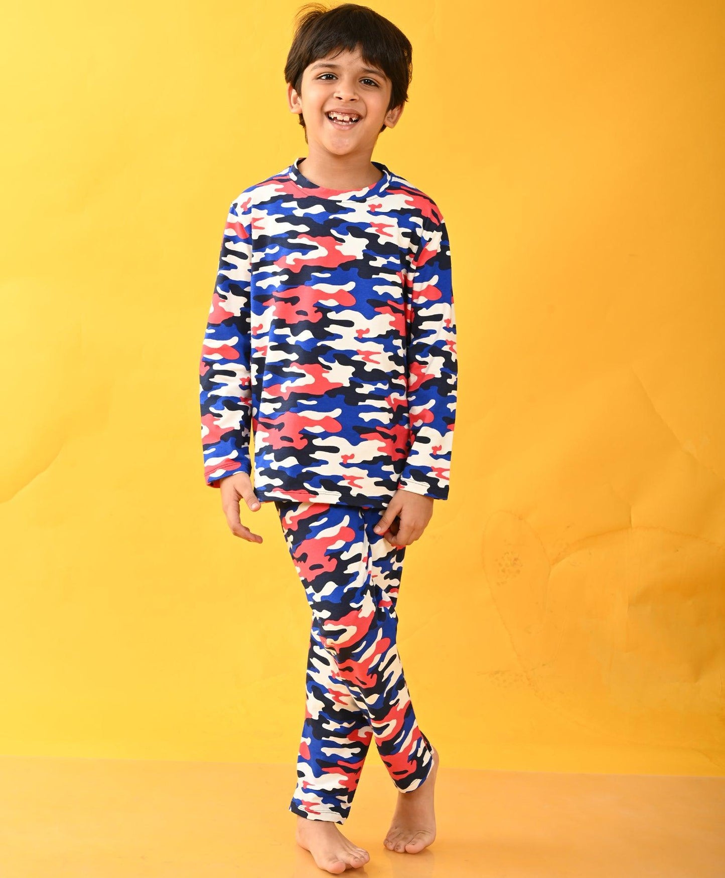 CAMOUFLAGE BOYS LONG SLEEVE PYJAMA SET - BLUE