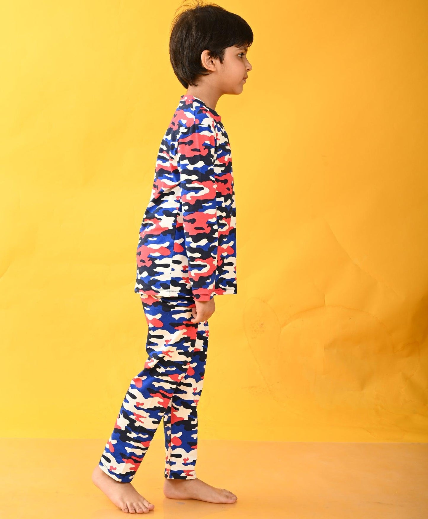 CAMOUFLAGE BOYS LONG SLEEVE PYJAMA SET - BLUE