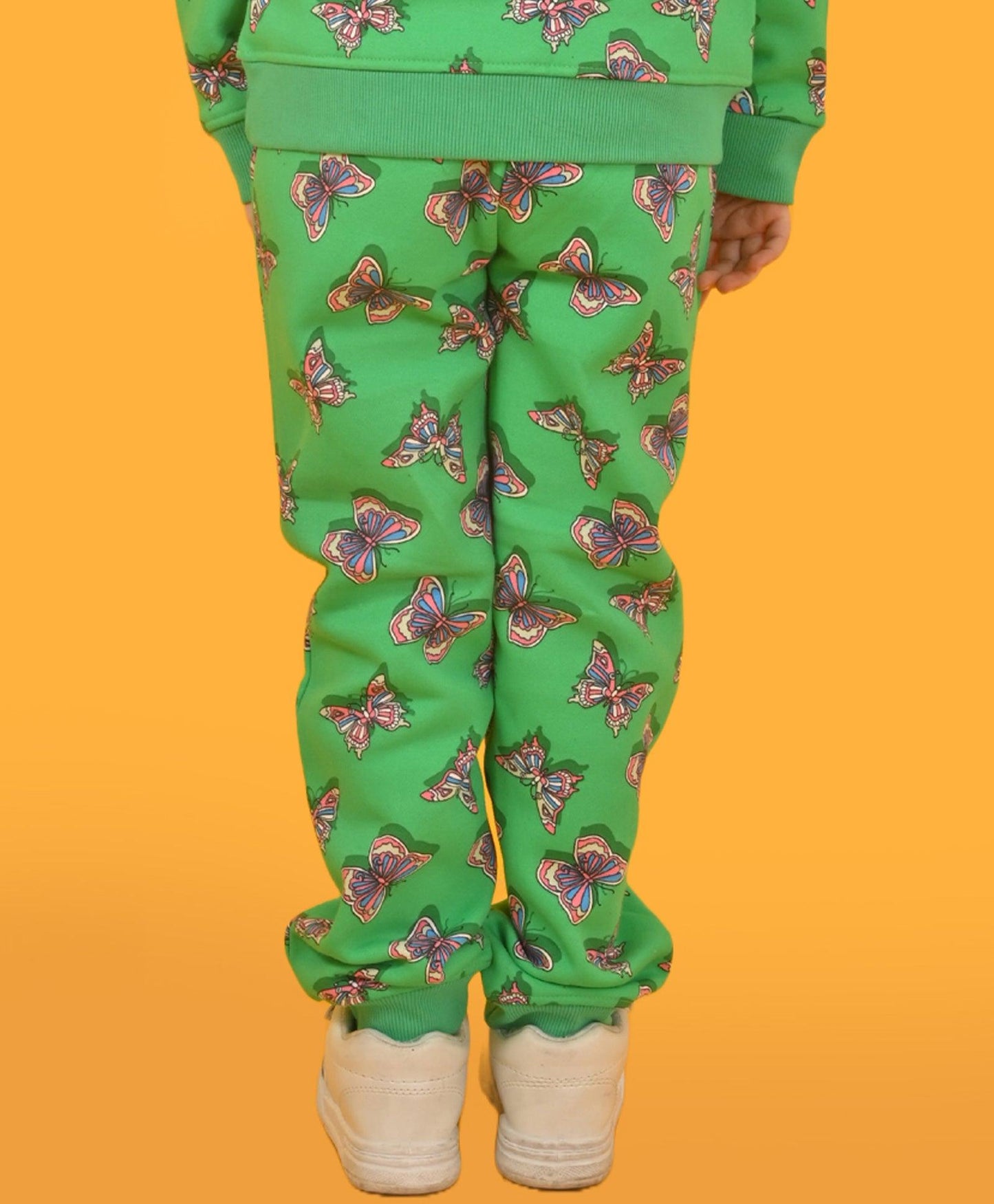 BUTTERFLY DARK GREEN FLEECE JOOGER - GREEN