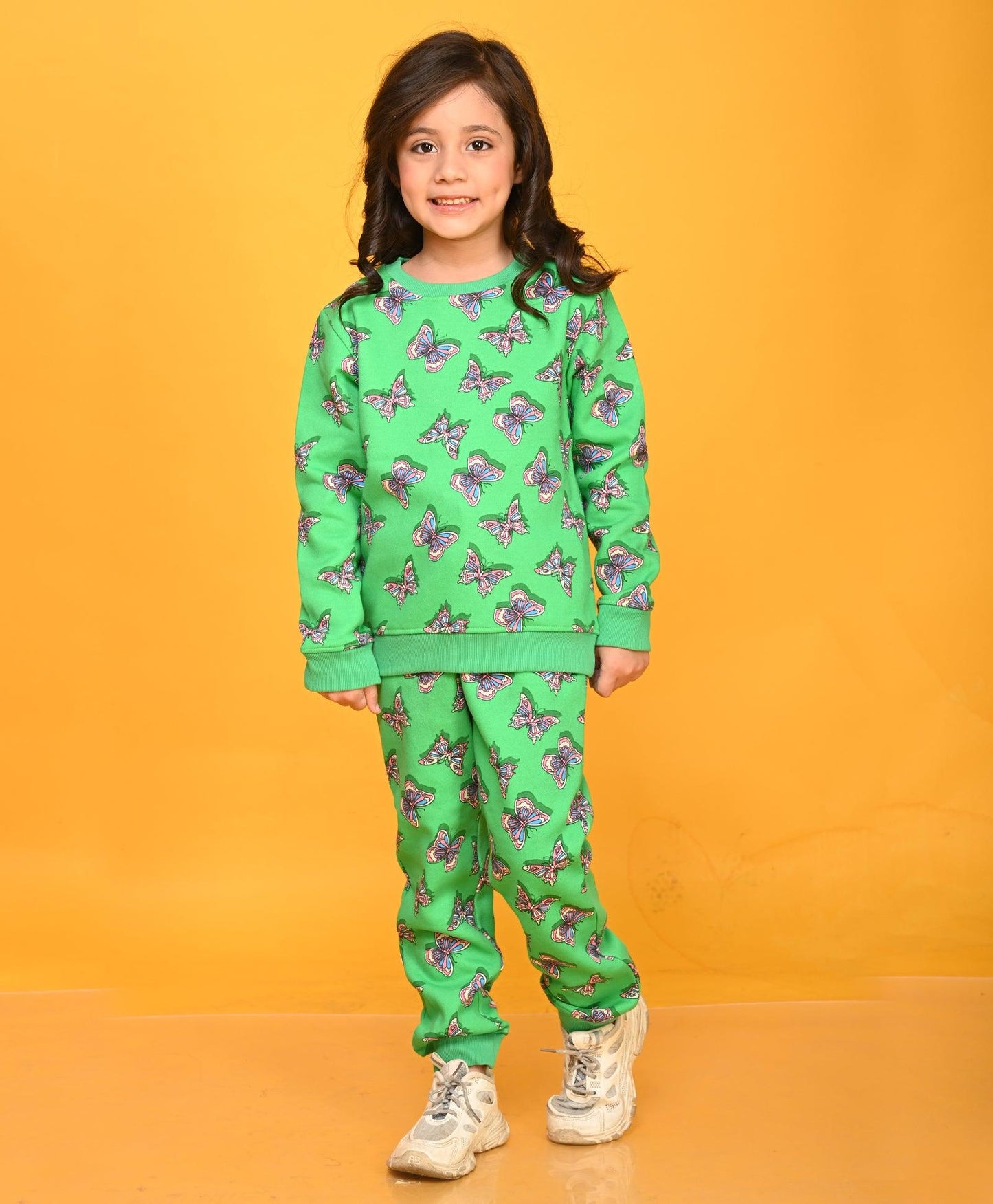 BUTTERFLY DARK GREEN FLEECE JOOGER - GREEN