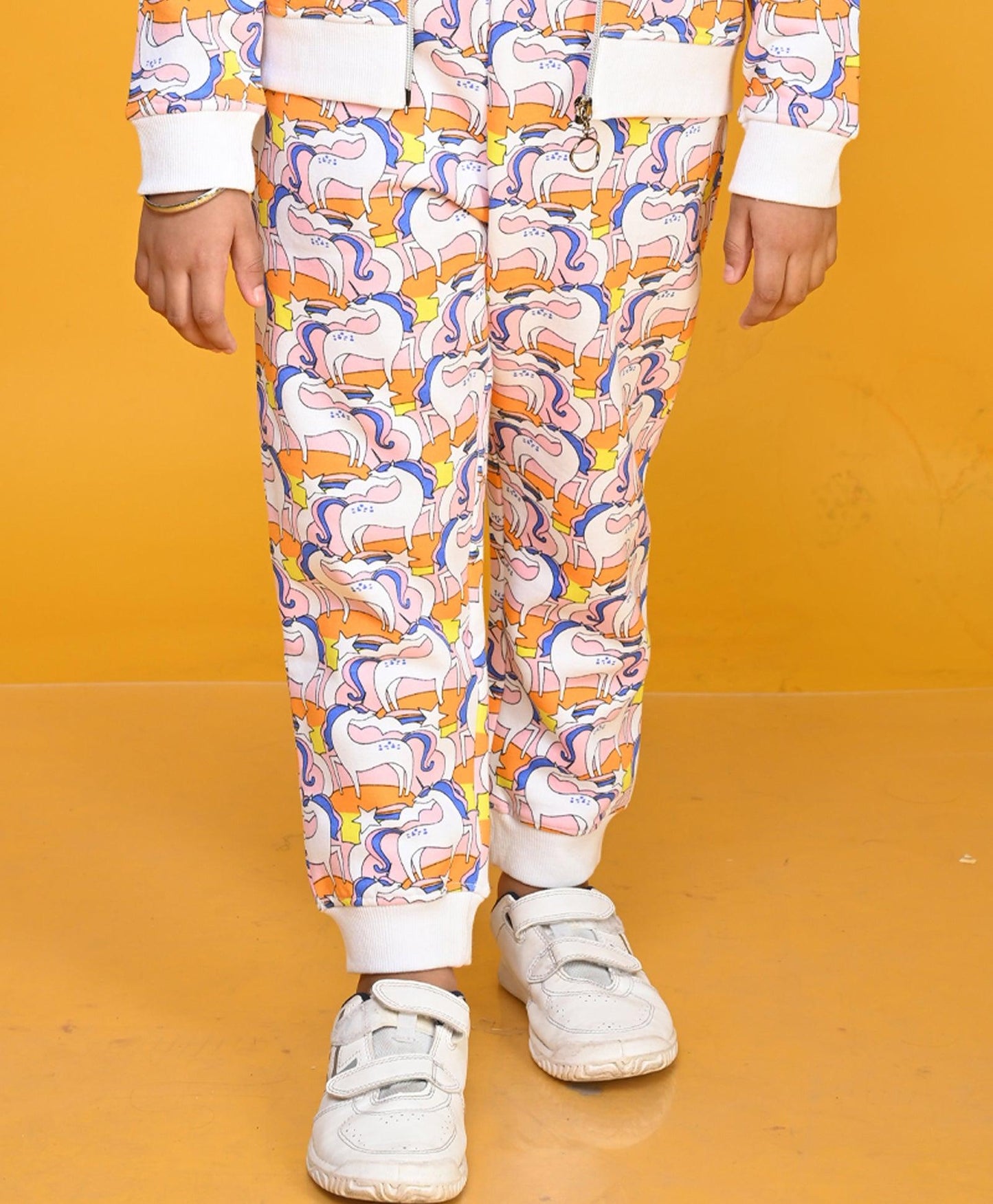 UNICORN RAINBOW GIRLS JOGGER - WHITE
