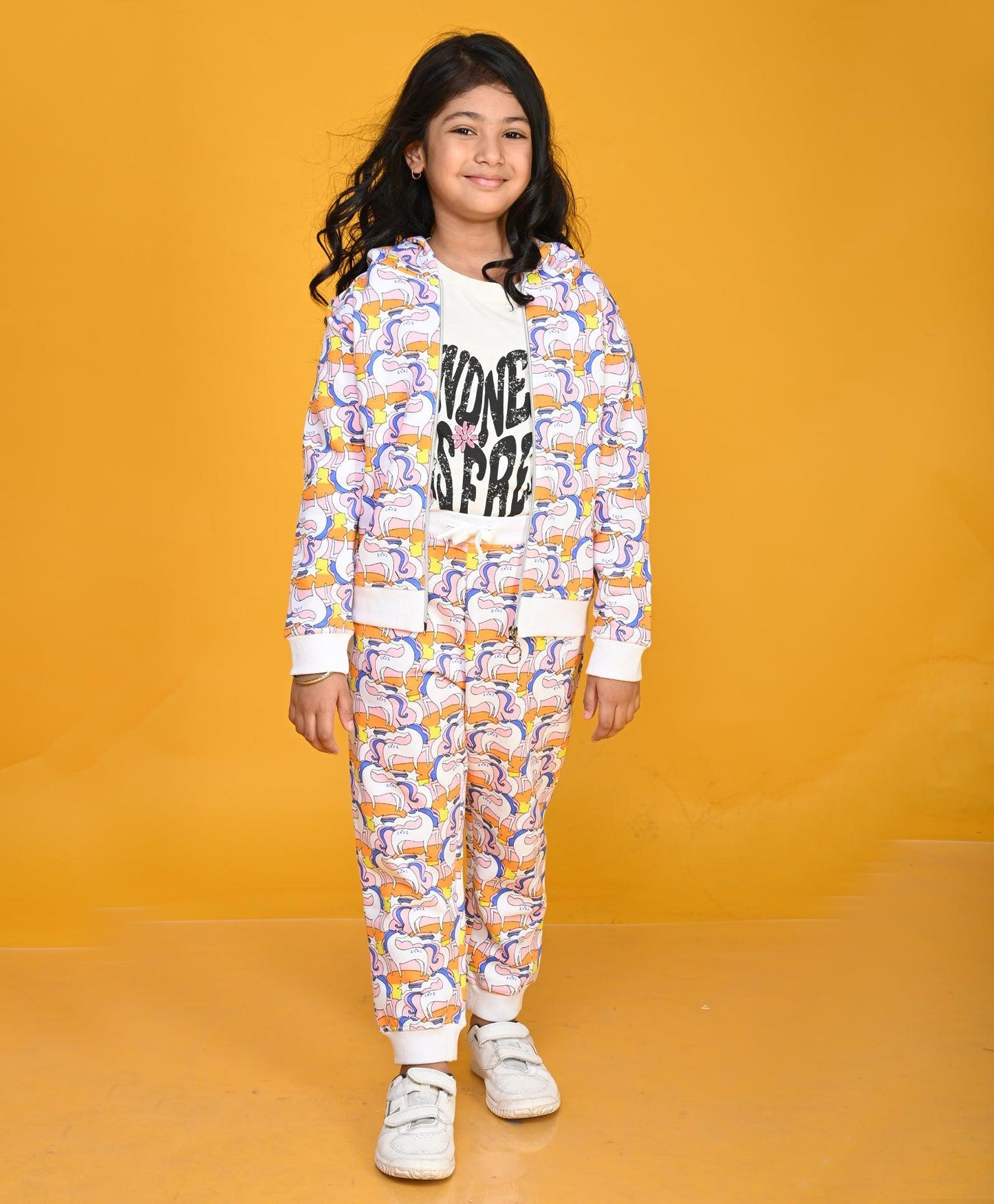 UNICORN RAINBOW GIRLS JOGGER - WHITE