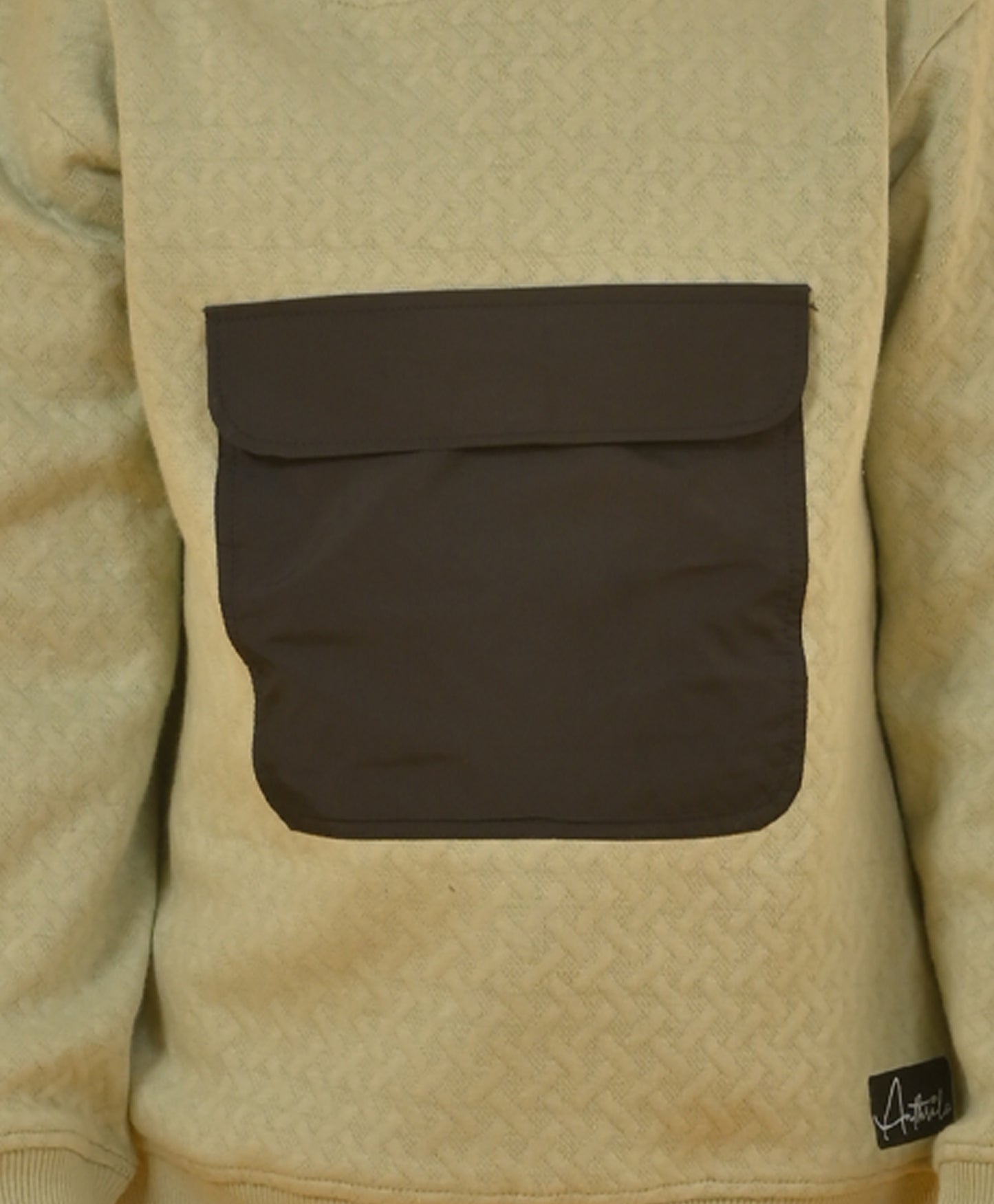 OLIVE QUILTED TAFETTA POCKET SWEATSHIRT JOGGER SET - OLIVE