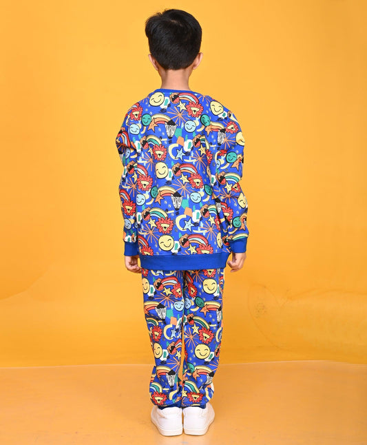 ANIMAL BLUE FLEECE SWEATSHIRT JOGGER SET - BLUE - Anthrilo