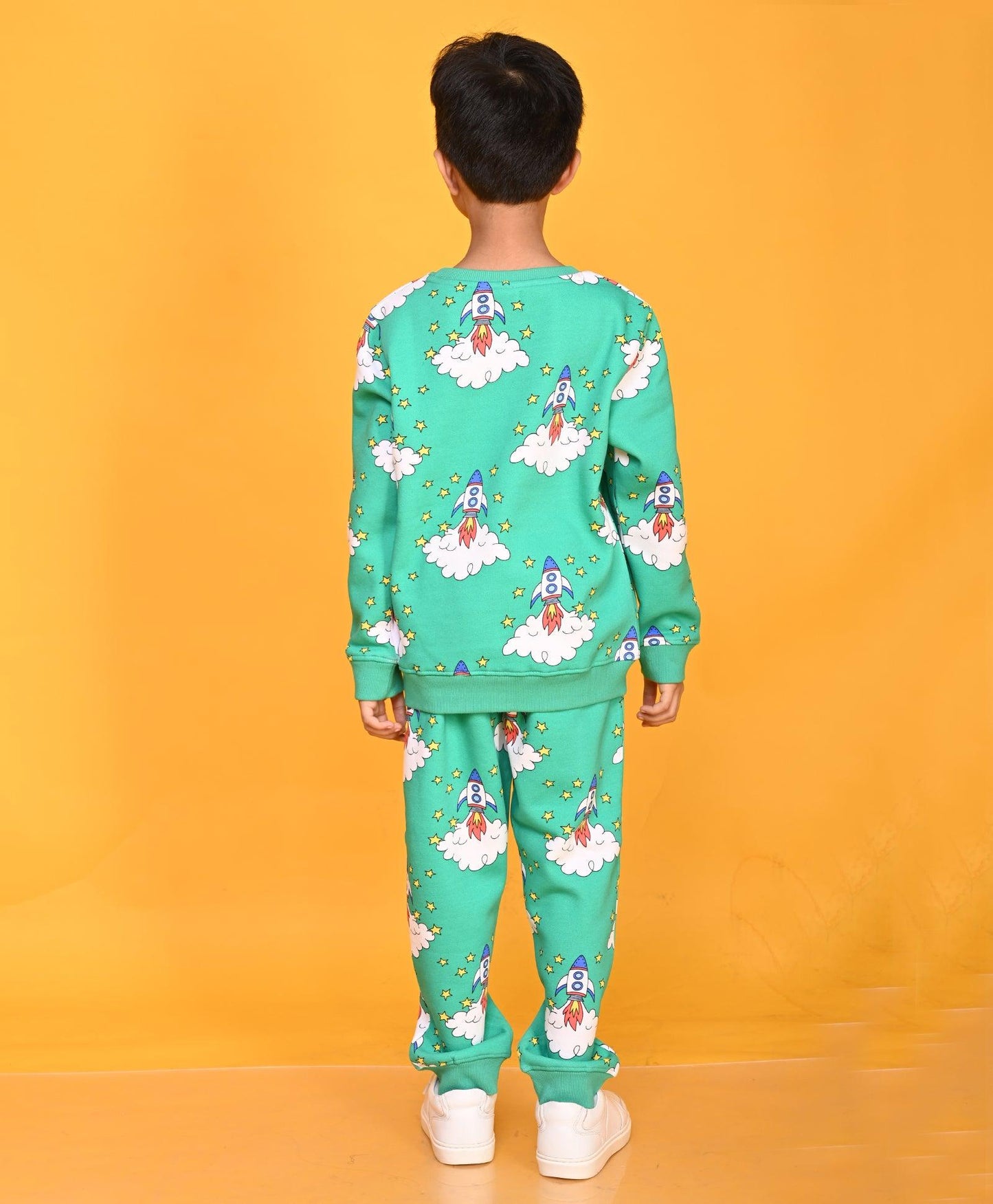 ROCKET GREEN FLEECE SWEATSHIRT JOGGER SET - GREEN