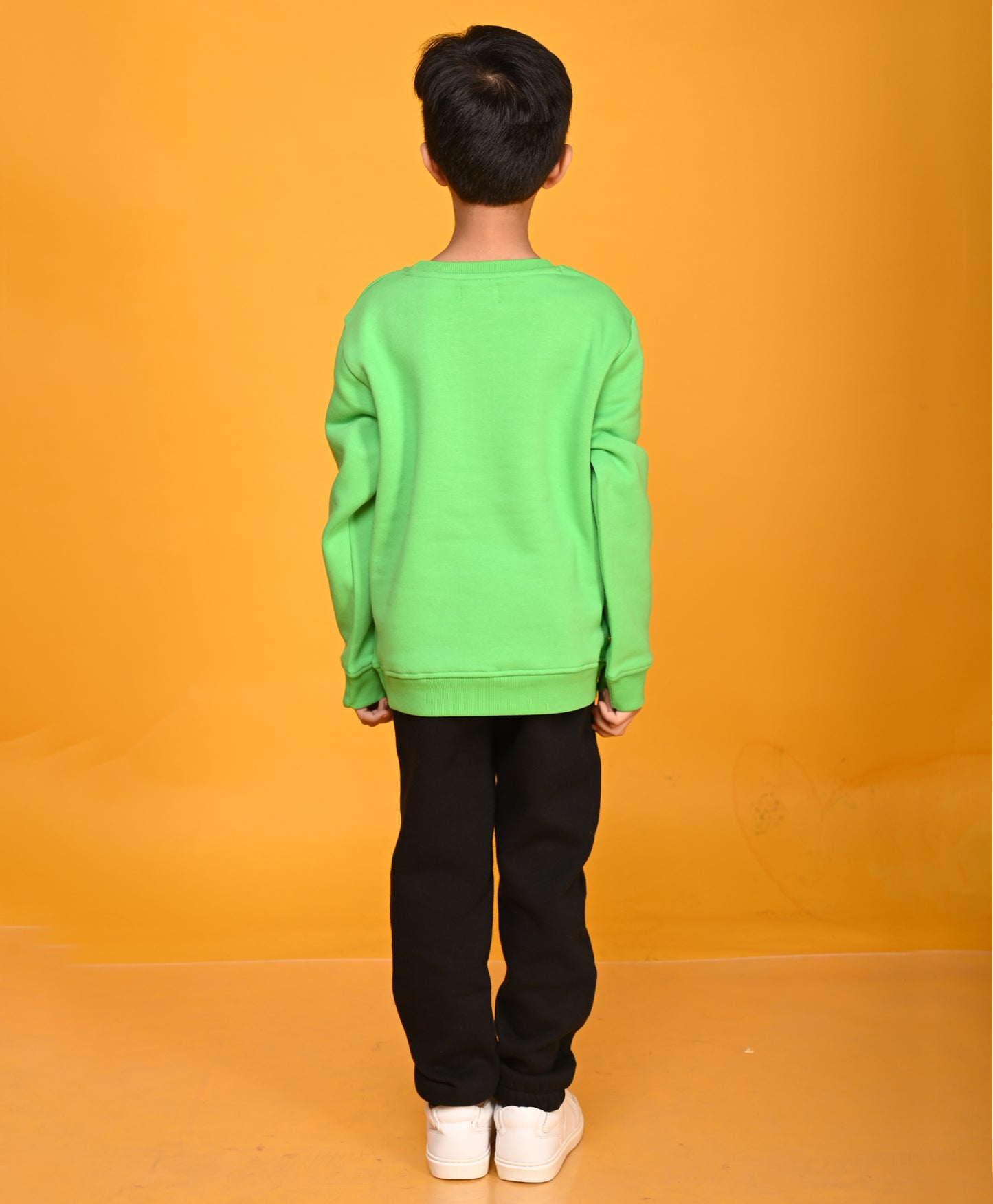 GREEN KNOCK OUT BOYS SWEATSHIRT JOGGER SET - GREEN/BLACK