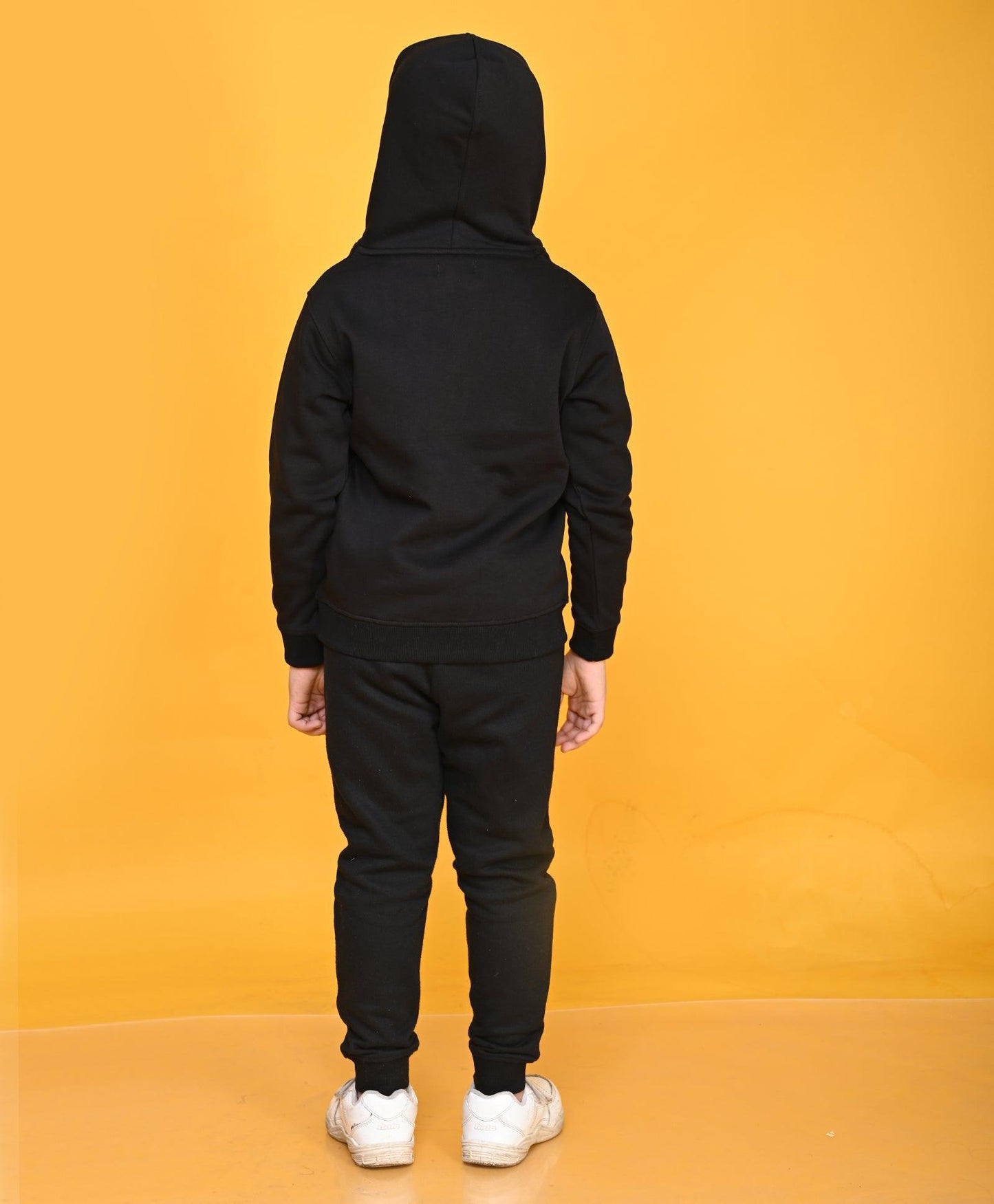 BLACK FULL ZIPPER BOYS HOODIE JOGGER SET - BLACK - Anthrilo