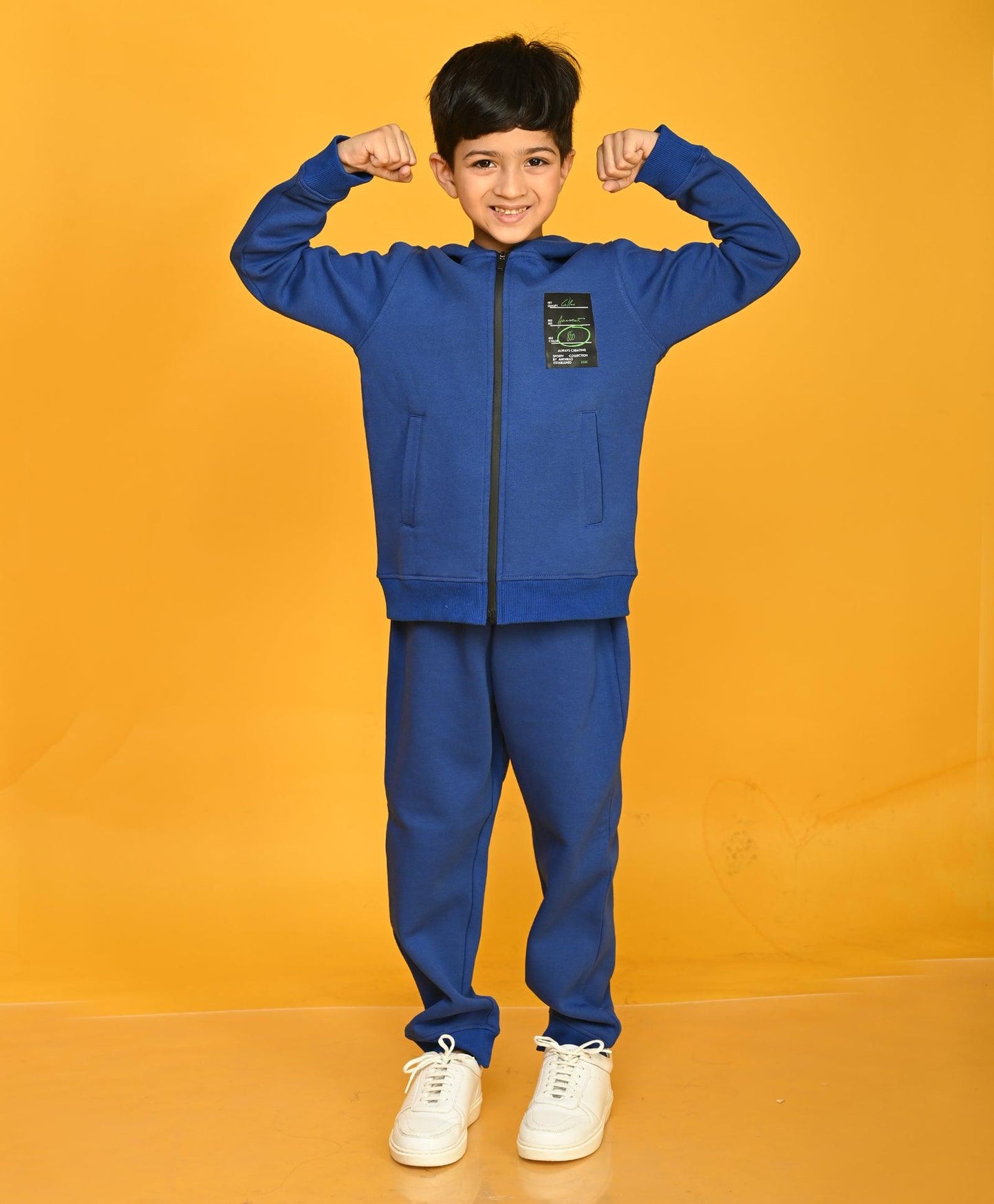 ROYAL FLEECE BOYS ZIPPER HOODIE JOGGER SET - ROYAL