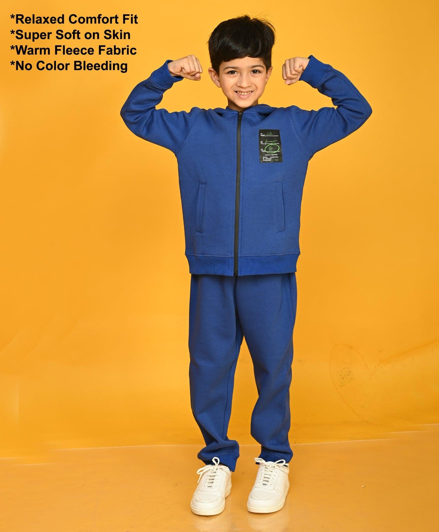 ROYAL FLEECE BOYS ZIPPER HOODIE JOGGER SET - ROYAL
