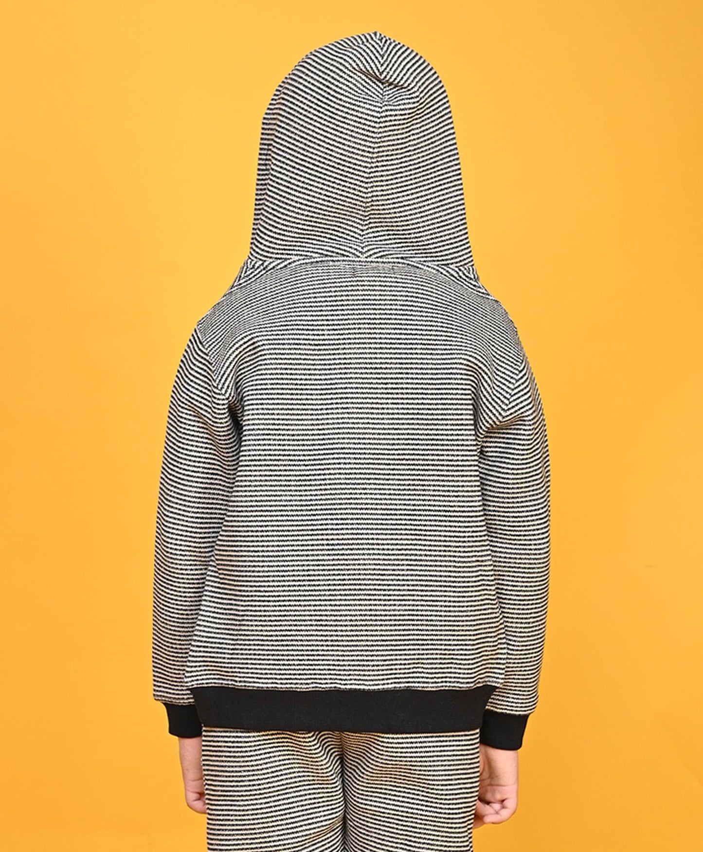 BLACK BEIGE BOYS FLEECE HOODIE - BLACK