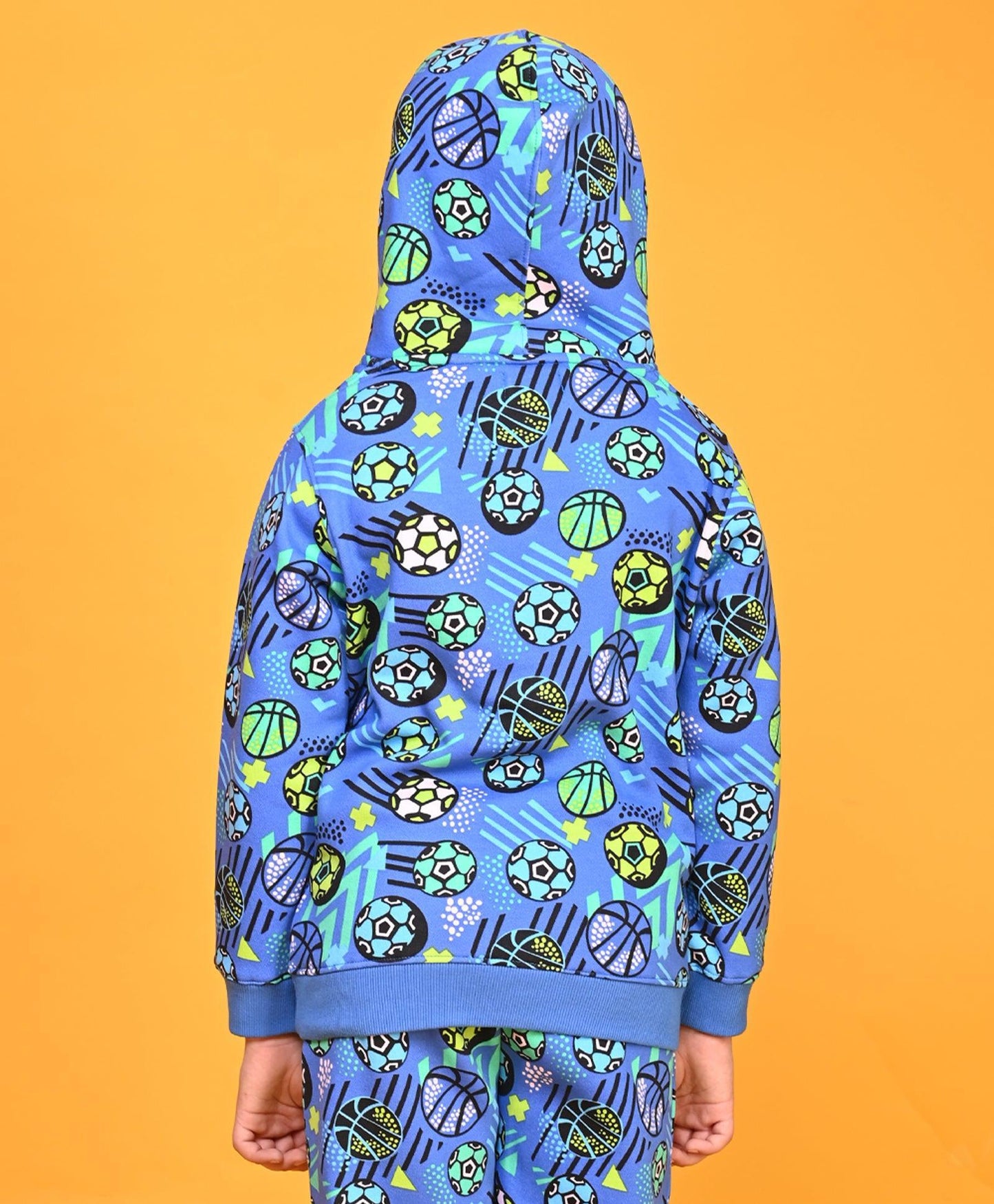 FOOTBALL BLUE BOYS FLEECE HOODIE - BLUE - Anthrilo
