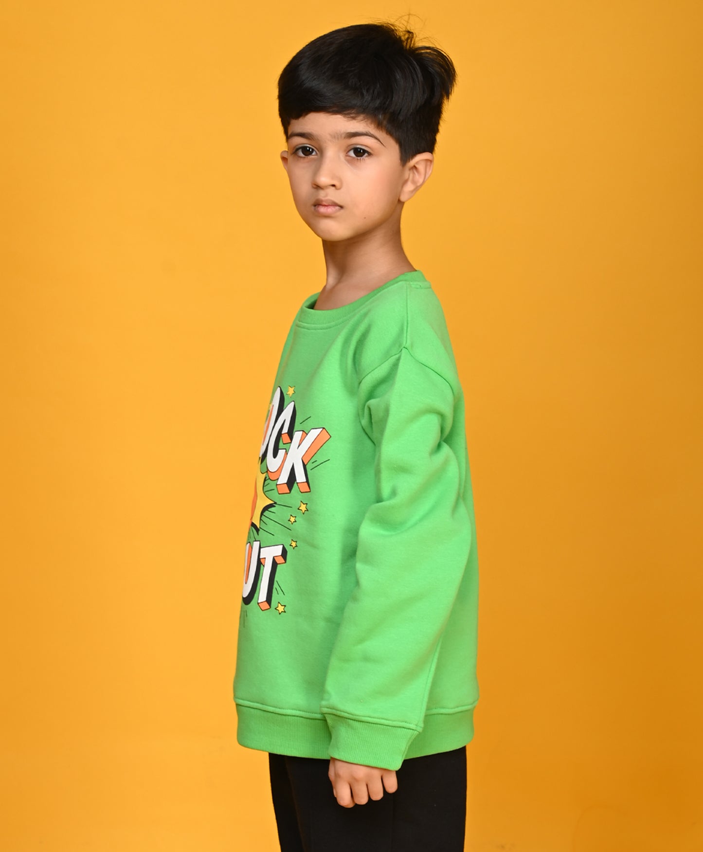 GREEN KNOCK OUT BOYS FLEECE SWEATSHIRT - GREEN