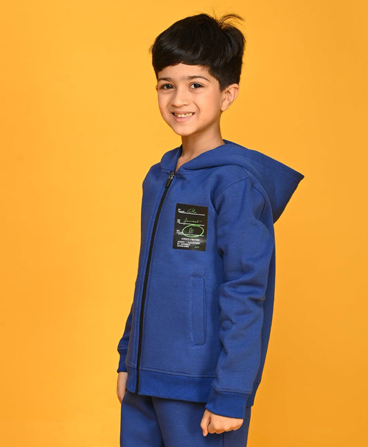ROYAL FLEECE BOYS ZIPPER HOODIE - ROYAL - Anthrilo