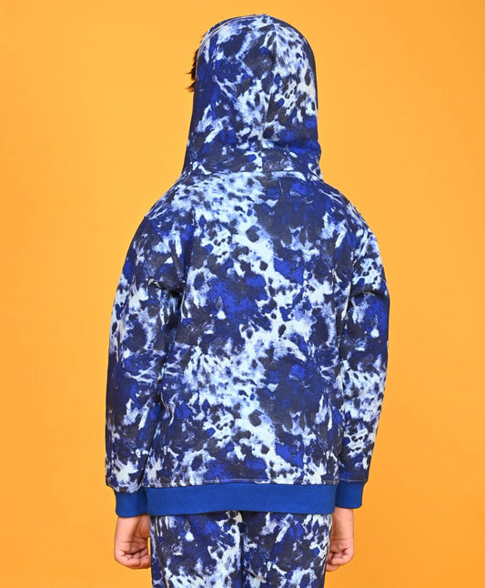 TIE DYE SKY BOYS FLEECE HOODIE - SKY - Anthrilo